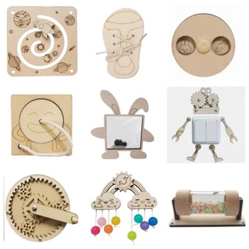 몬테소리 바쁜 보드 DIY 목재 액세서리 교통 롤러 기 - Montessori Wooden Busy Board Toddler 리뷰 및 가격