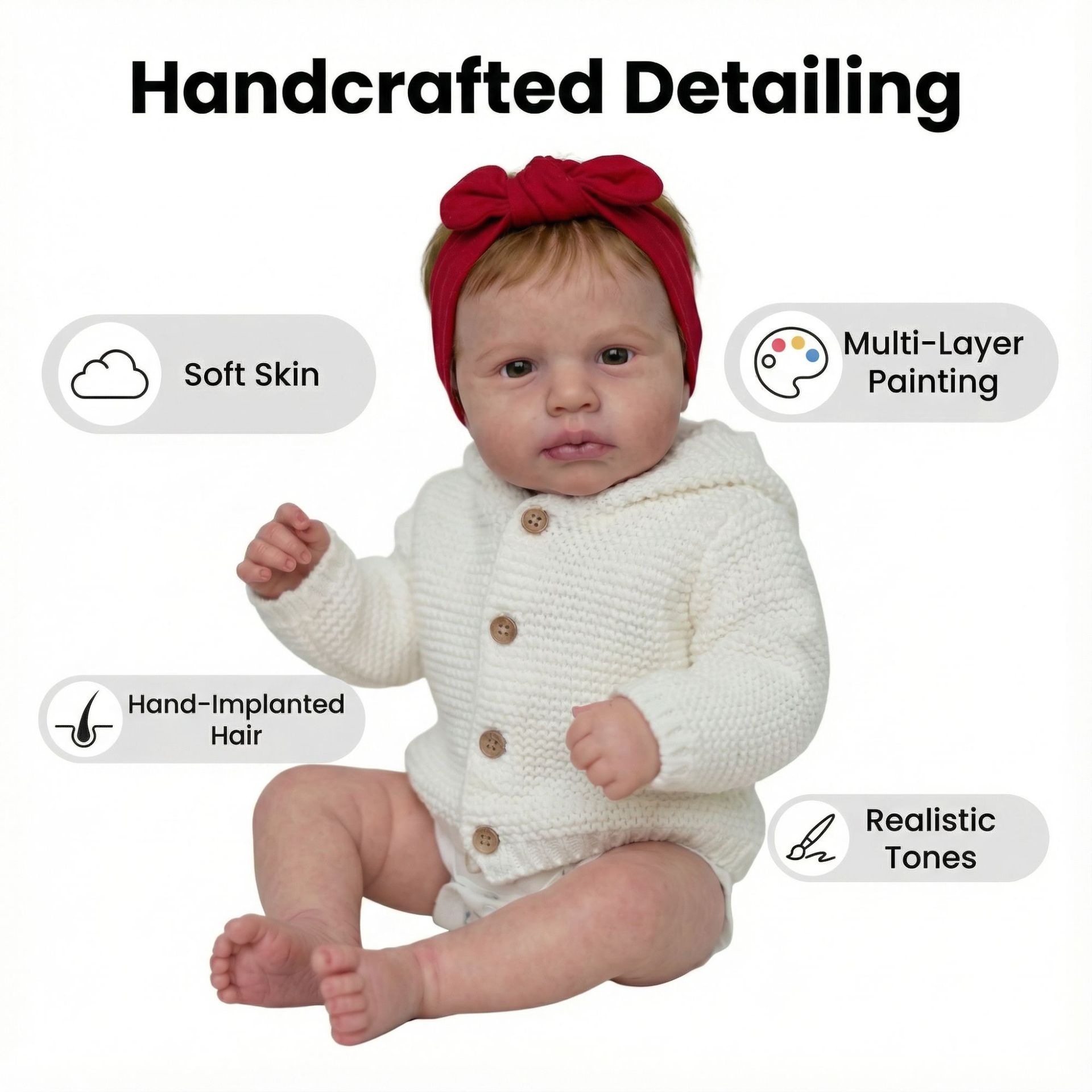 49cm LOULOU 현실적인 신생아 인형 리본 수면용 - Reborn Baby Doll Silicone Realistic 리뷰 및 가격